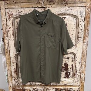 Under Armour Men's Casual Green Button-Down Shirt Sz XL